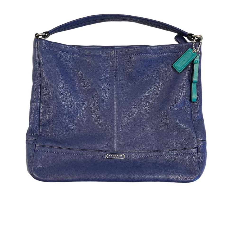 Designer Coach Vintage Midnight Blue Leather Hobo Handbag